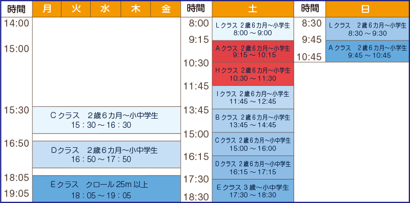 スイミングタイムスケジュール2